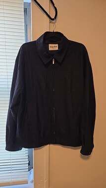 Miu Miu Logo-Embroidered Technical Fabric Zip-Up Jacket, Size 44